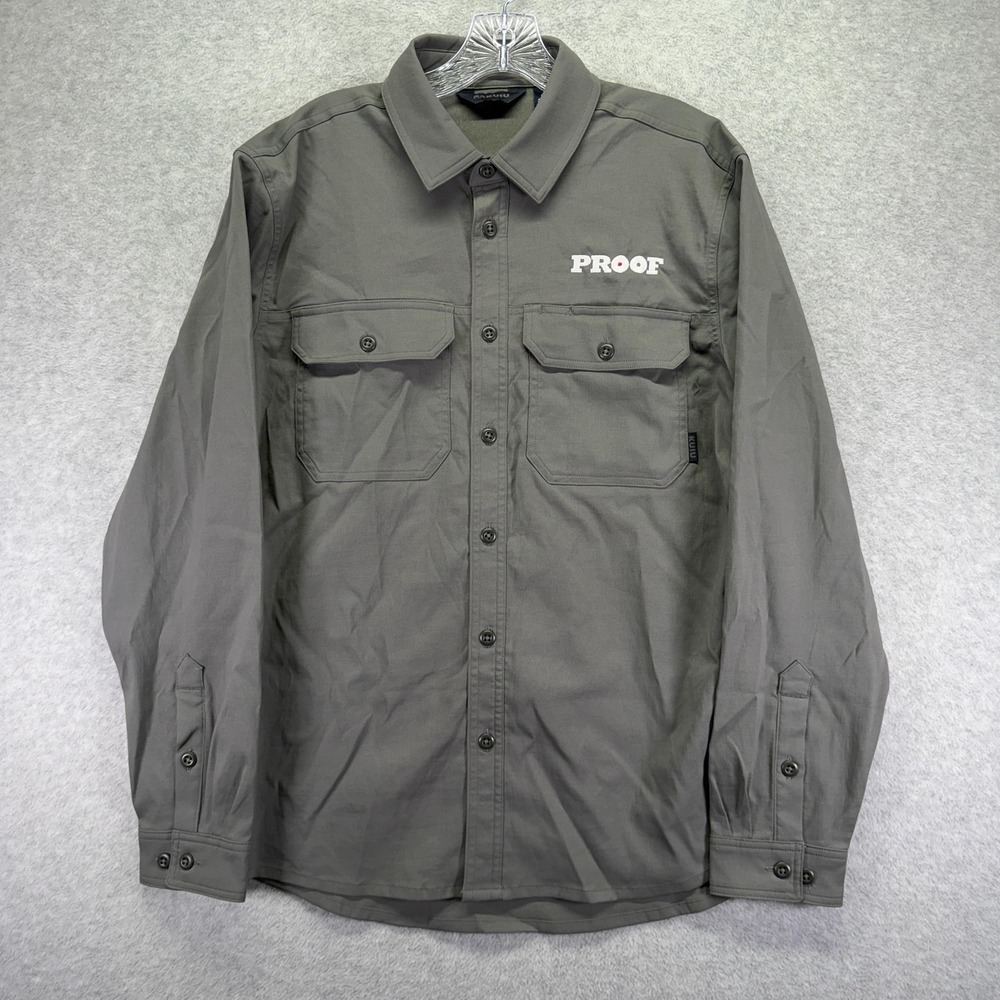 KUIU Shirt Mens Medium Gray Button Up Motive Long Sleeve Workgrade Hunting
